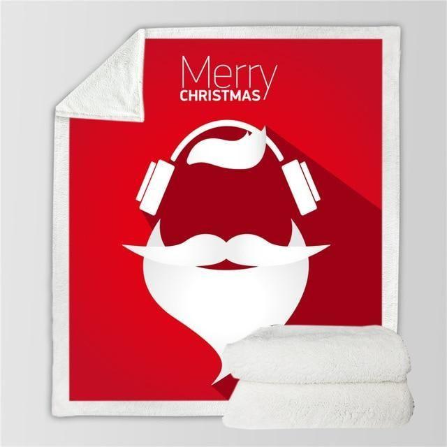 X-Mas Santa Listen To Music Blanket Christmas Decoration Ideas