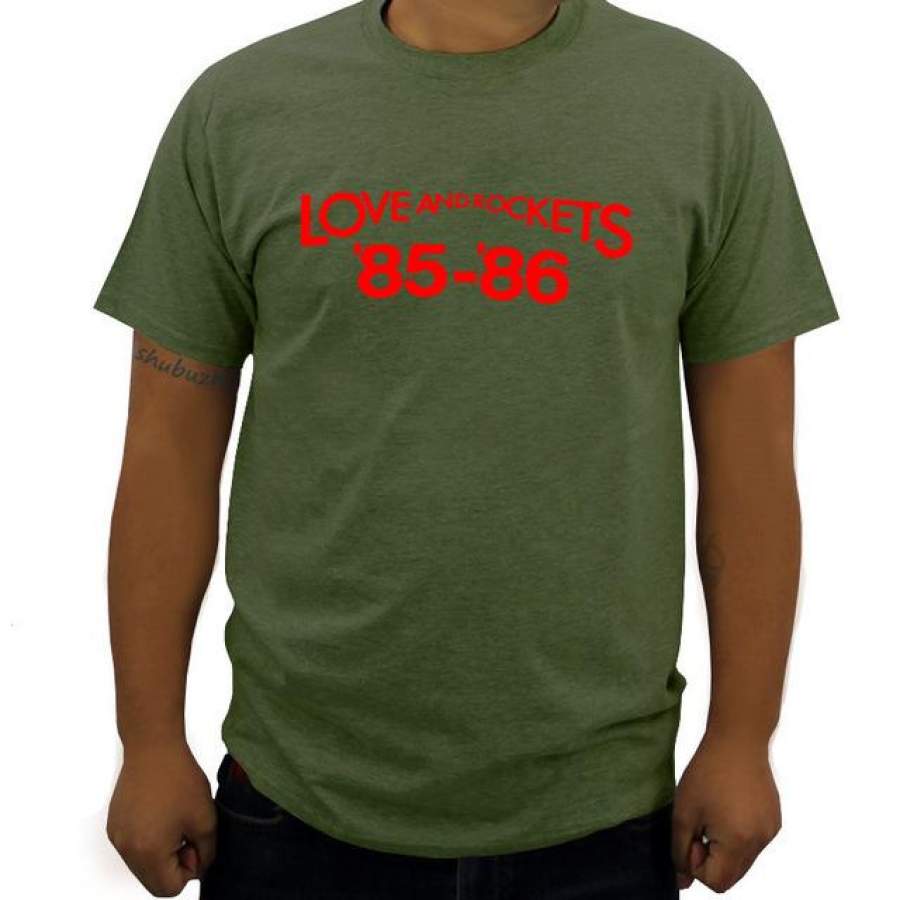 LOVE And ROCKETS Shirt Vintage men fashion t shirt luxury short sleeve cotton 100% o-neck tee shirt home t shirt