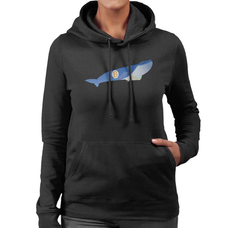 Bitcoin Whale Blimp Flying High Women’s Hooded Sweatshirt