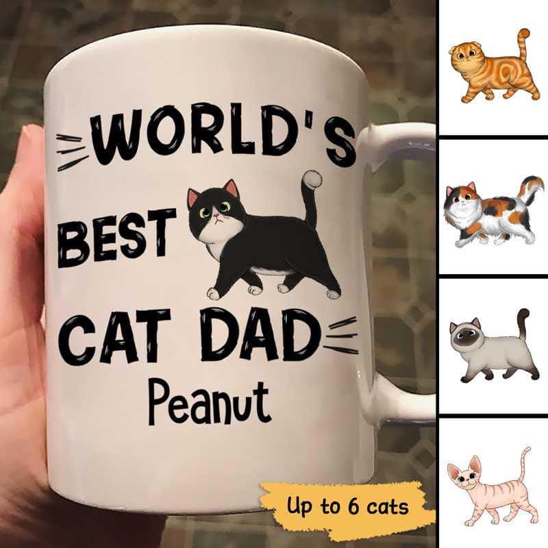 World‘S Best Cat Dad Walking Cats Personalized Mug