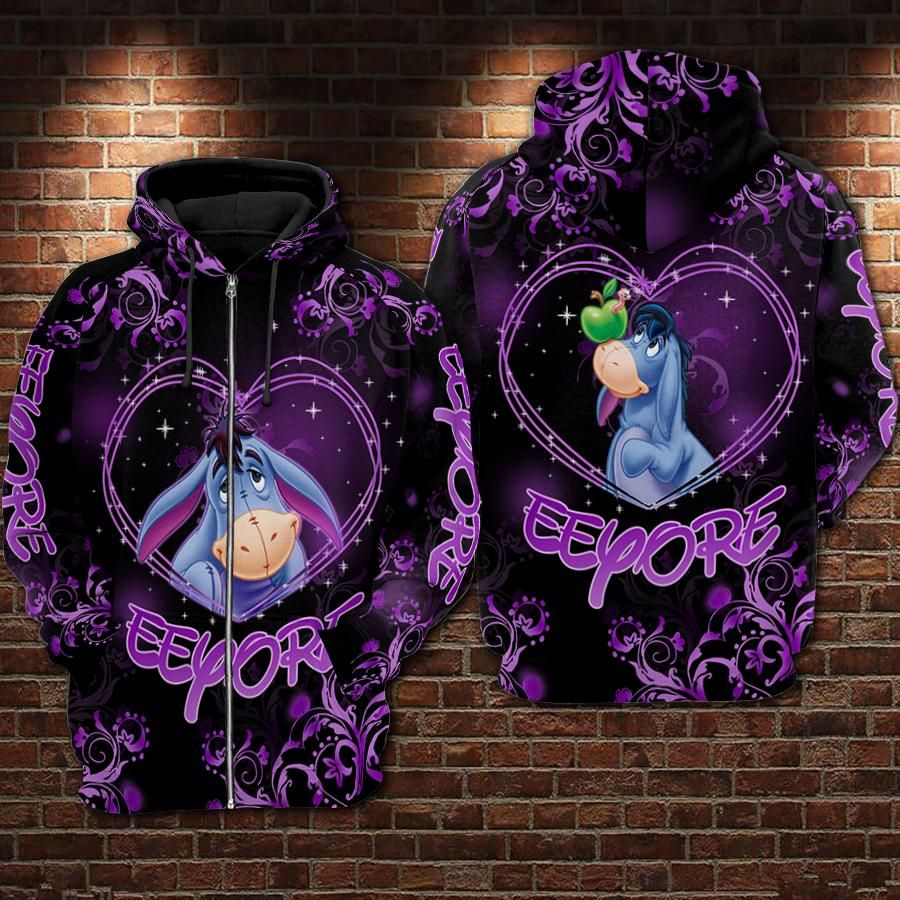 Cartoon Character Eeyore Decor Hoodie All Over Printed 3D Unisex Men Women