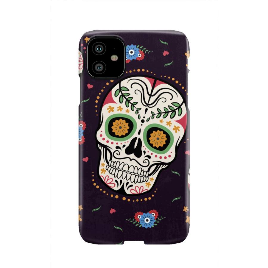 Yellow Flower Sugar Skull Phone Case