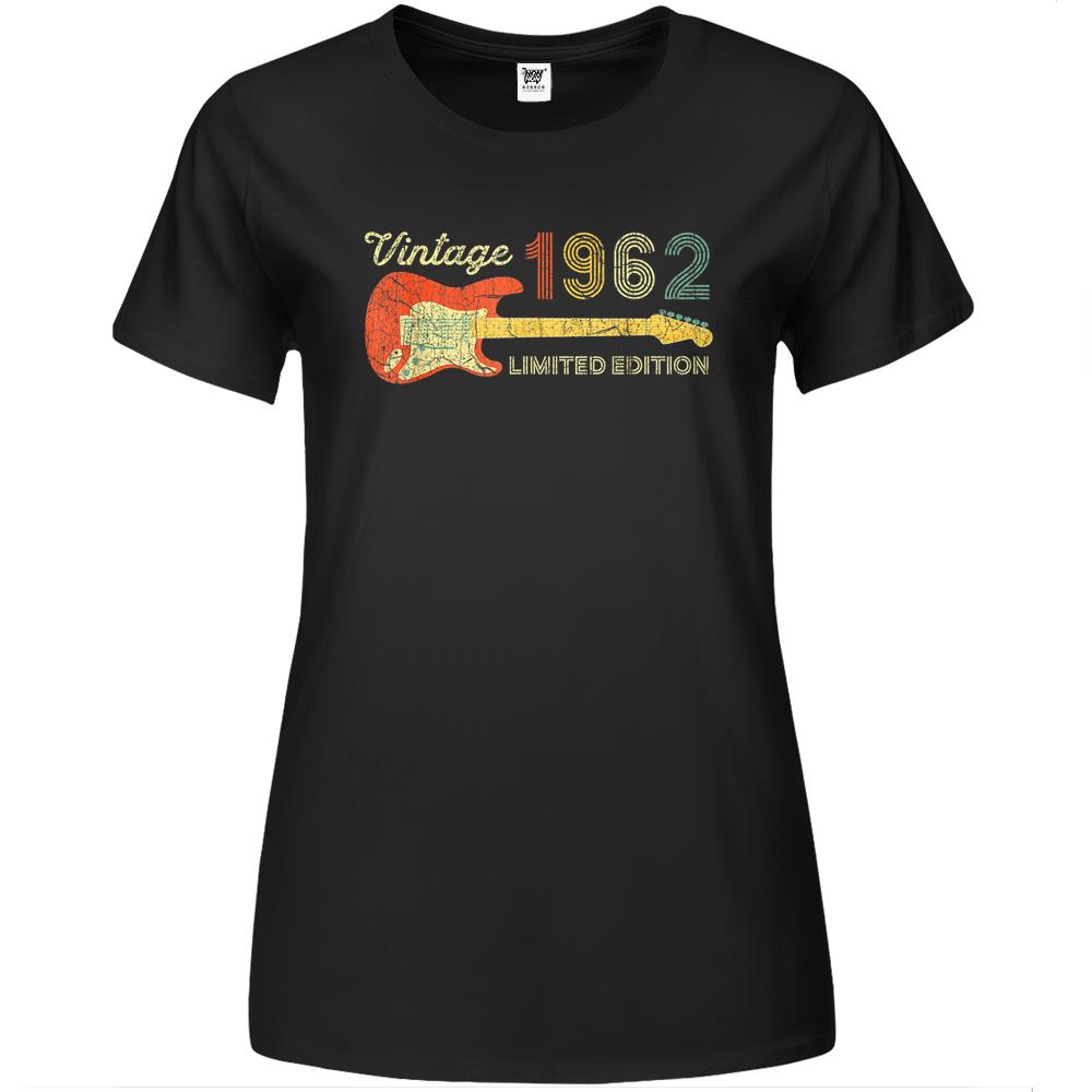 Vintage 1962 Birthday Gifts, Guitar Lovers 60Th Birthday Premium Womens T Shirts