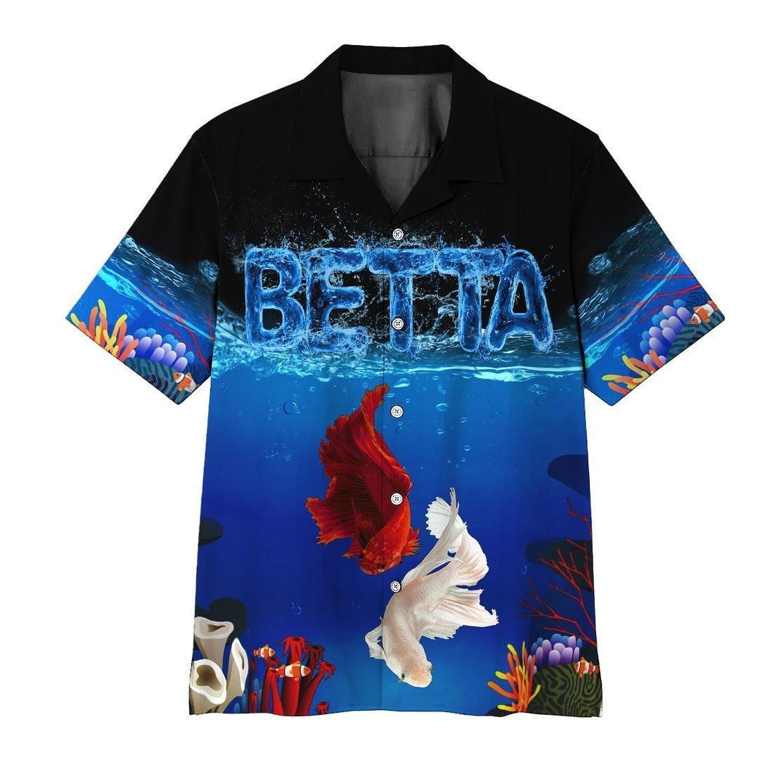 3D Betta Fish Aloha Hawaiian Shirt Colorful Short Sleeve Summer Beach Casual Shirt For Men And Women