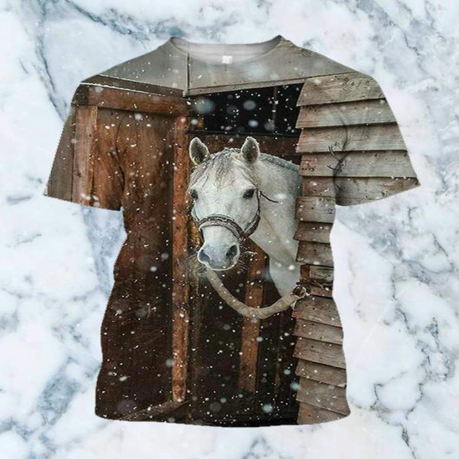 3D All Over Printed Horse Christmas Shirts and Shorts