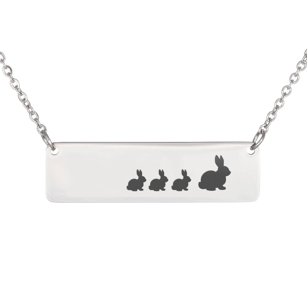 Personalized Mama Rabbit + 3 Bunnies – Necklace