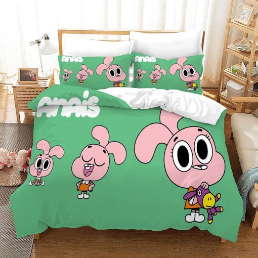 The Amazing World Of Gumball 3 Duvet Cover Pillowcase Home Decor 3D Bedding Set