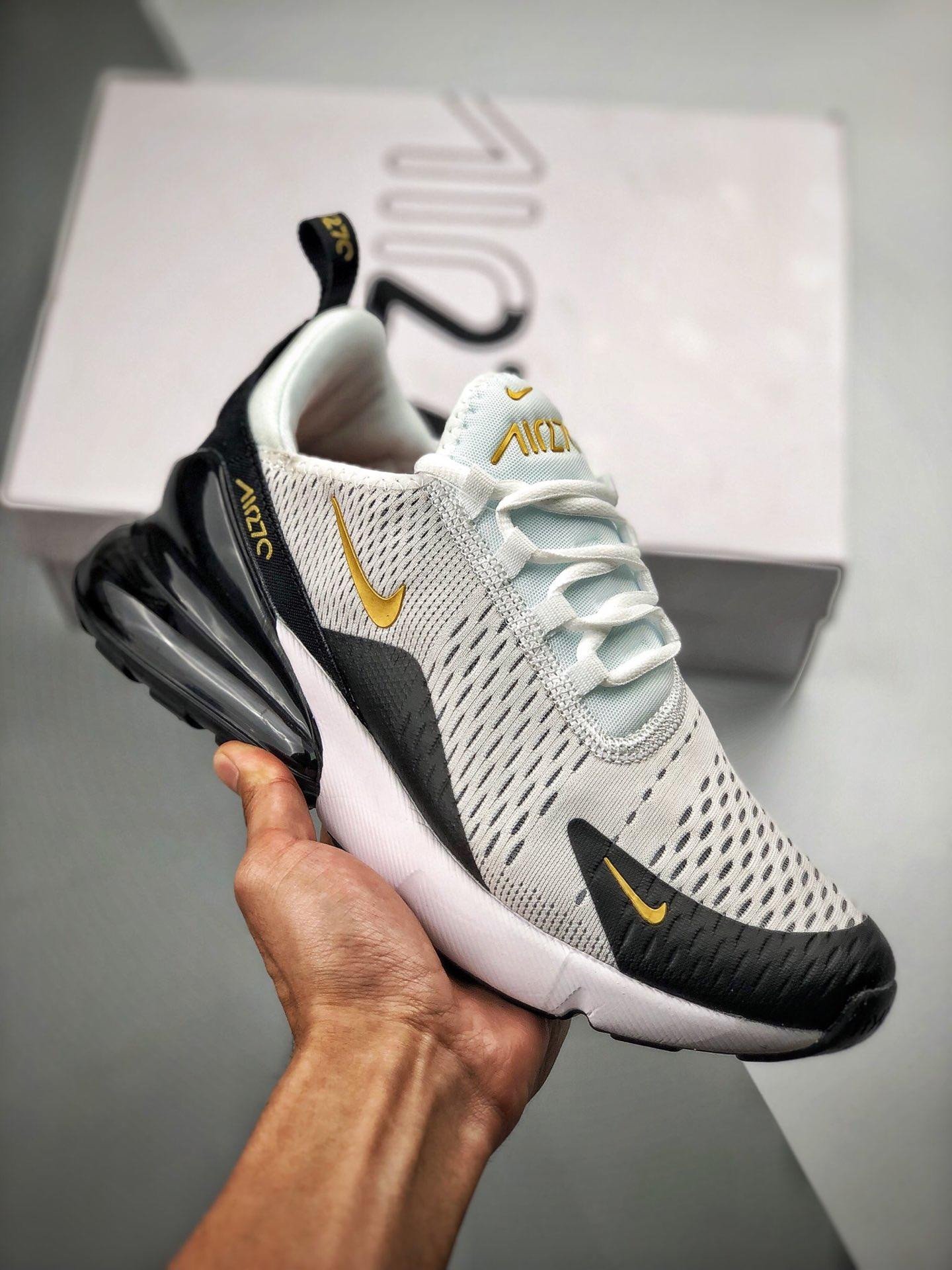 Nike Air Max 270 WhiteMetallic GoldBlack 5339750