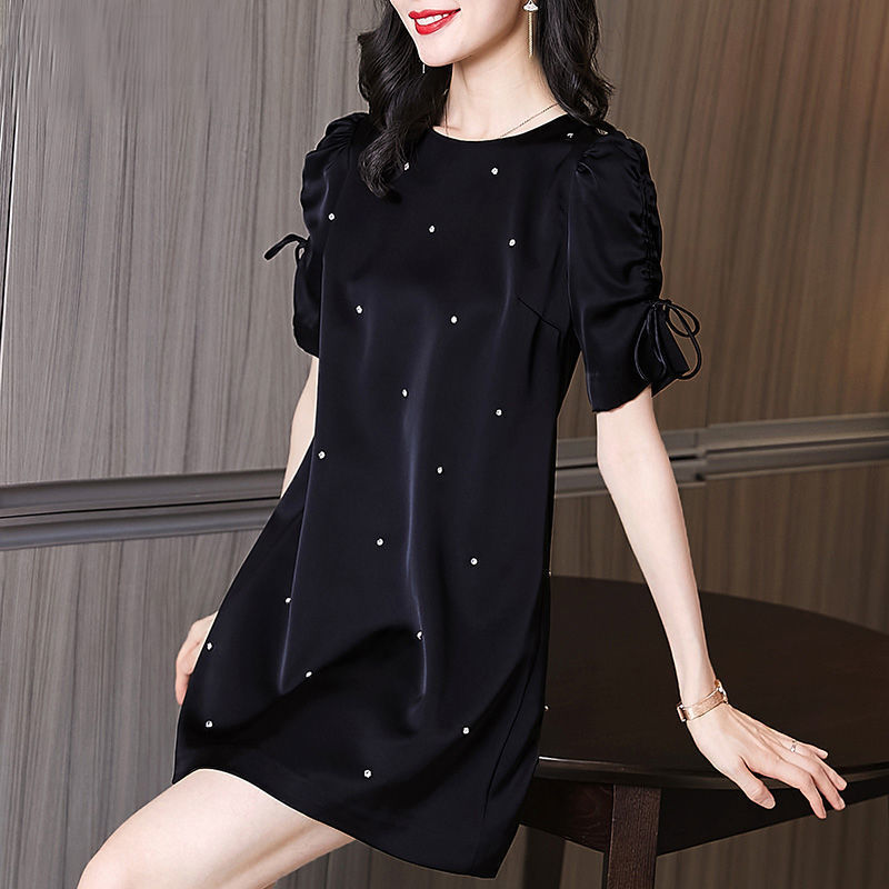 Advanced Korean Version Of The Loose Bubble Sleeve Women’s Dress Summer New 2022 High-end Short-sleeved Female Short Foreign alx