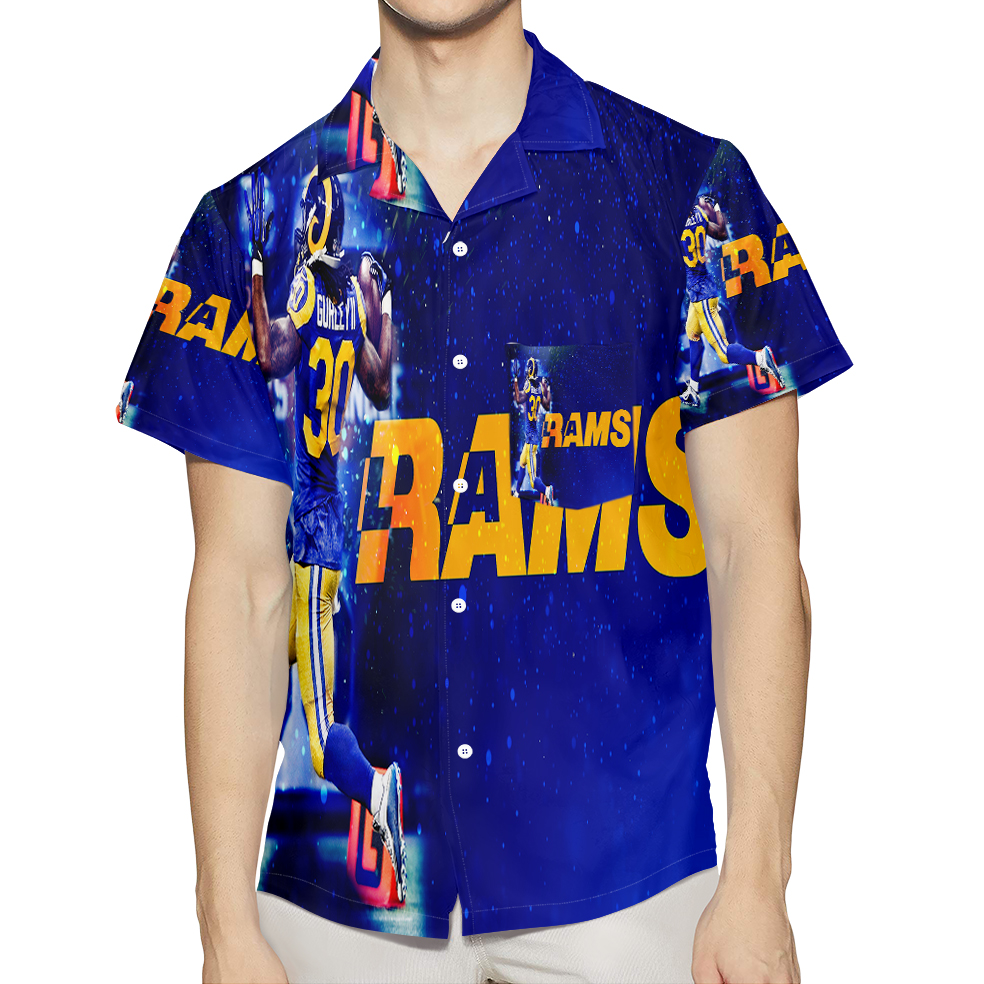 Los Angeles Rams Todd Gurley1 3D All Over Print Summer Beach Hawaiian Shirt With Pocket