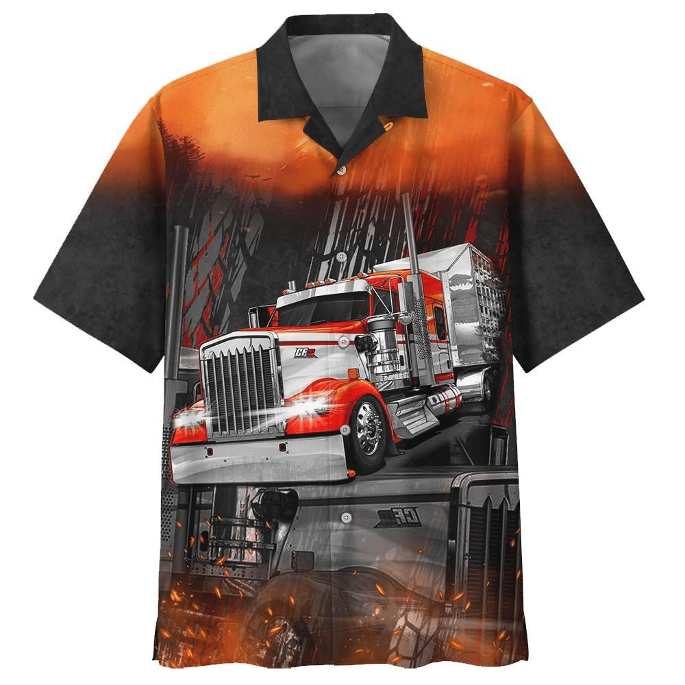 Truck Trucker Aloha Hawaiian Shirt Colorful Short Sleeve Summer Beach Casual Shirt For Men And Women