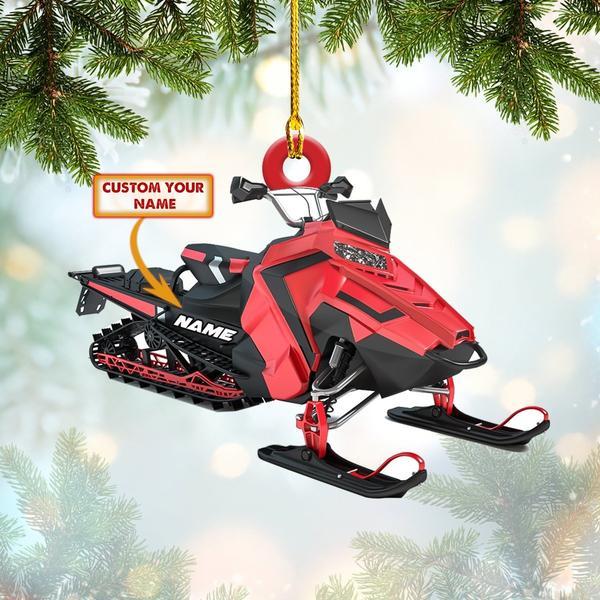 Rd Custom Name & Picture Ornament – Snowmobile 202 – Pt97 Christmas Ornament