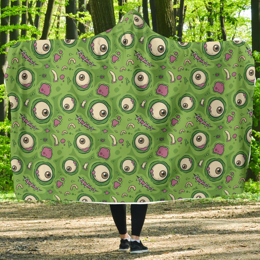 Zombie Eyes Design Pattern Print Hooded Blanket