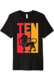 10th Birthday Leo Lion Zodiac Retro Girl Boy 10 years old Premium T-Shirt