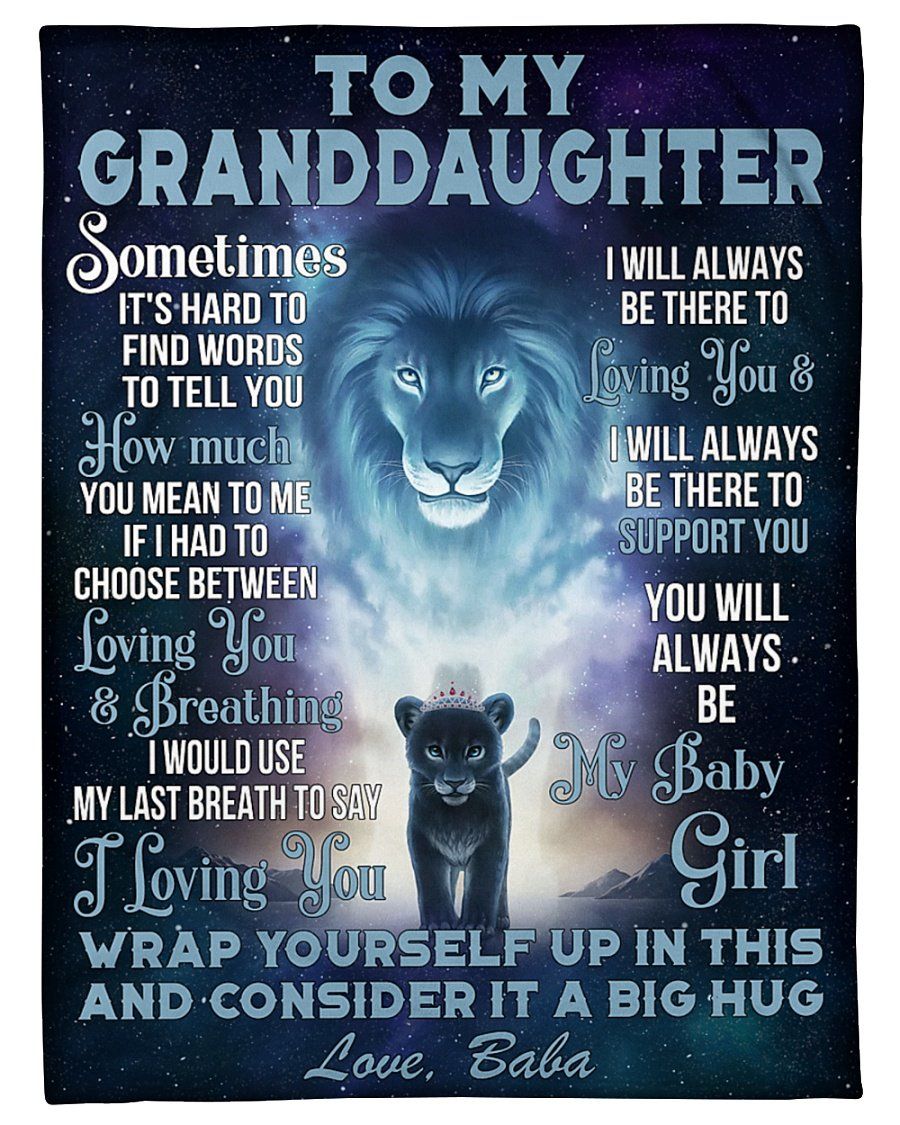 Baba To Granddaughter Customized Name Lion Always Be There To Love You Fleece Blanket