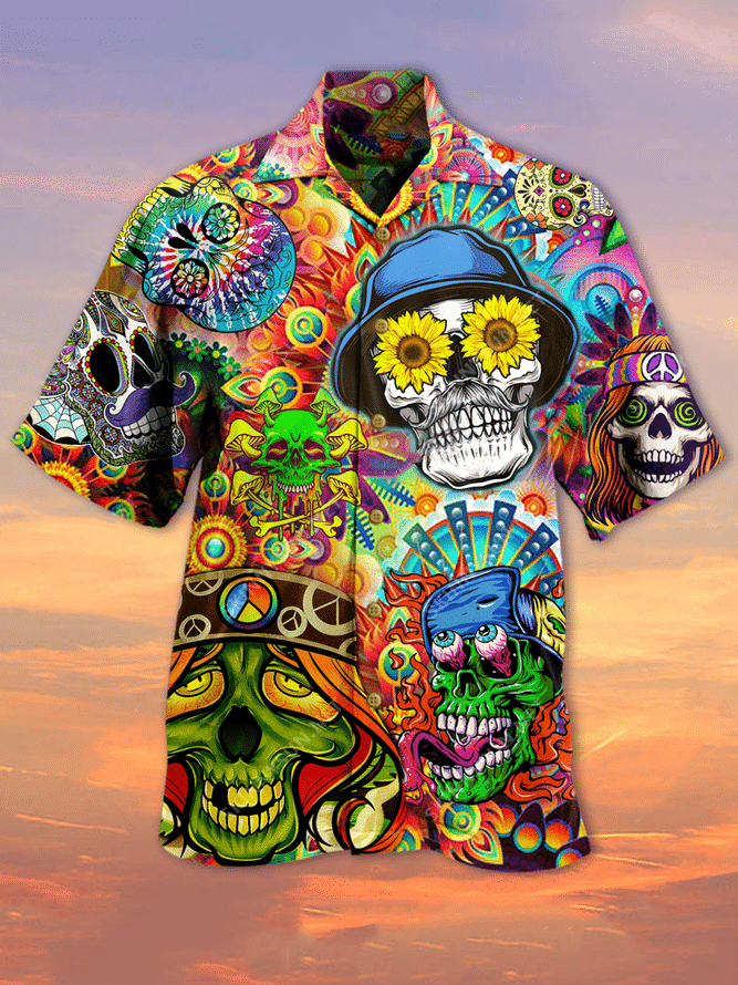 Hippie Skull Hawaii Shirt For Men Women Ha9170