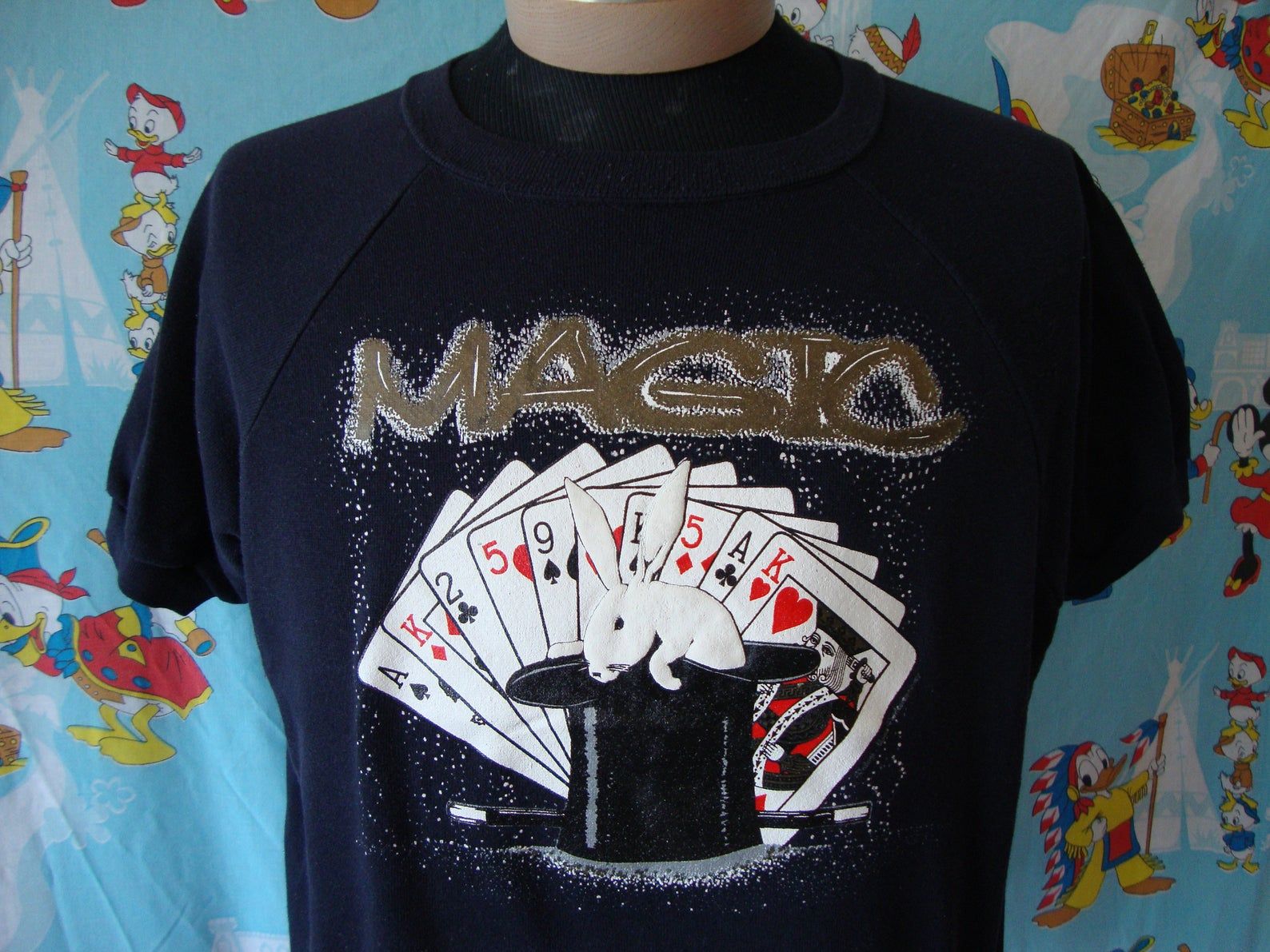 Vintage 80’s Magic Rabbit And Hat Magician Short Sleeve  T Shirt