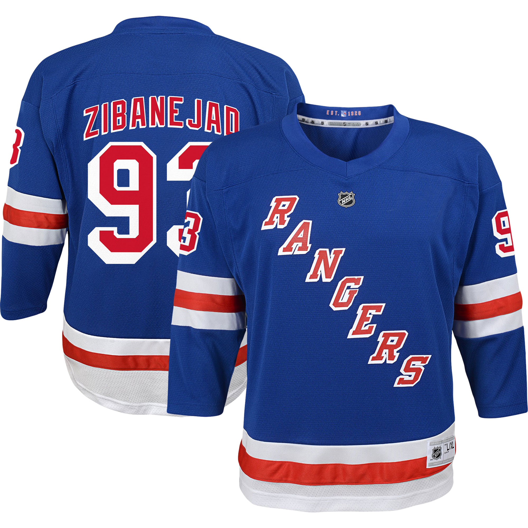 Mika Zibanejad New York Rangers Youth Home Replica Player Jersey – Blue