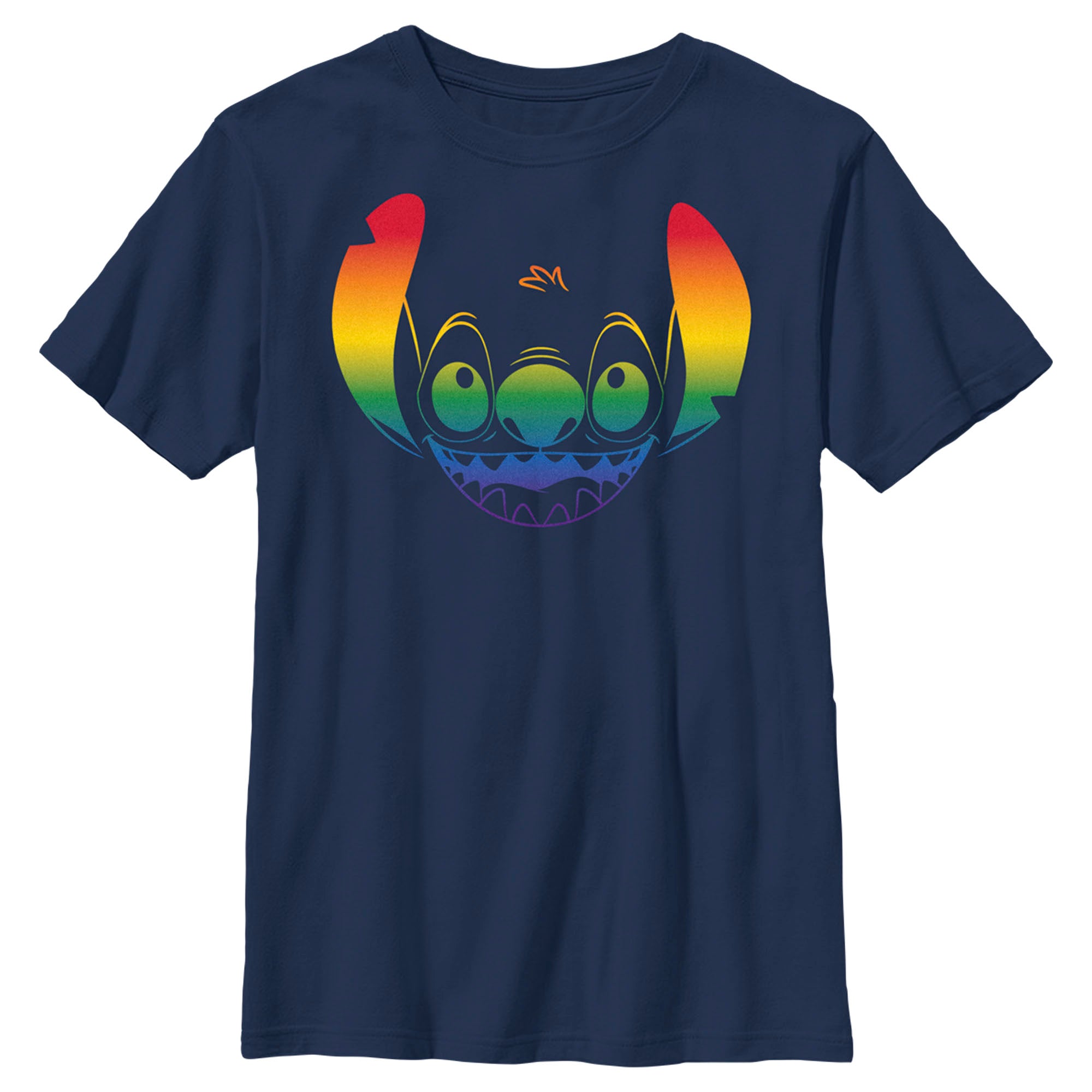 Boy’S Lilo & Stitch Big Face Rainbow Pride T-Shirt