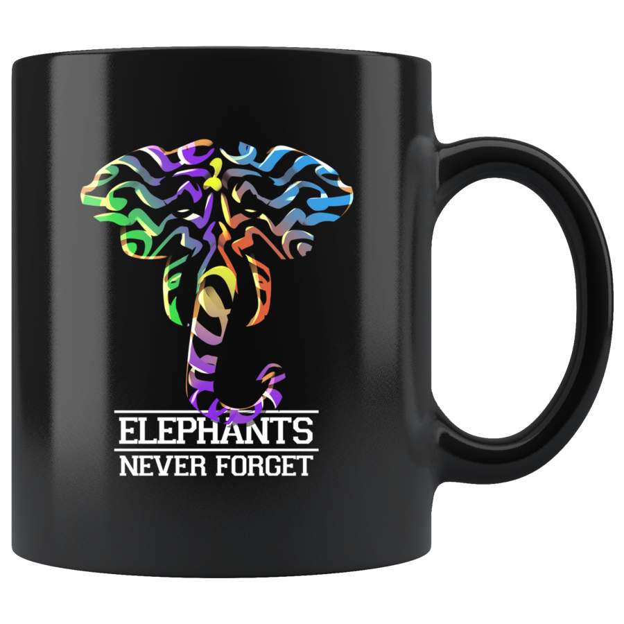 Elephants Never Forget Colorful Mug