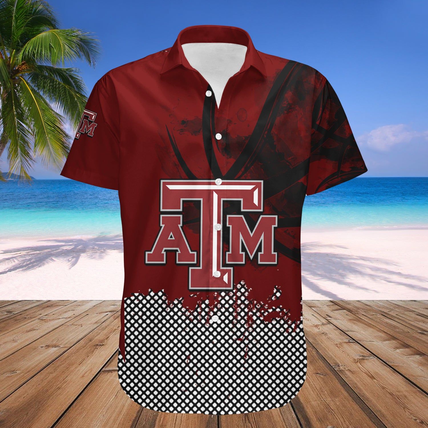 Texas A&Amp;M Aggies Hawaii Shirt Basketball Net Grunge Pattern – NCCA