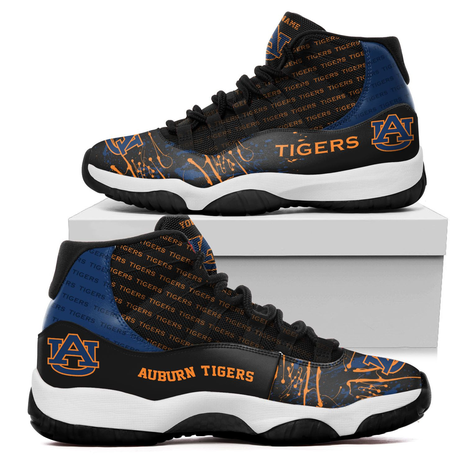 Custom Name Auburn Tigers Air Jd 11 Sneakers Shoes 148 For Football Fans Auburn University