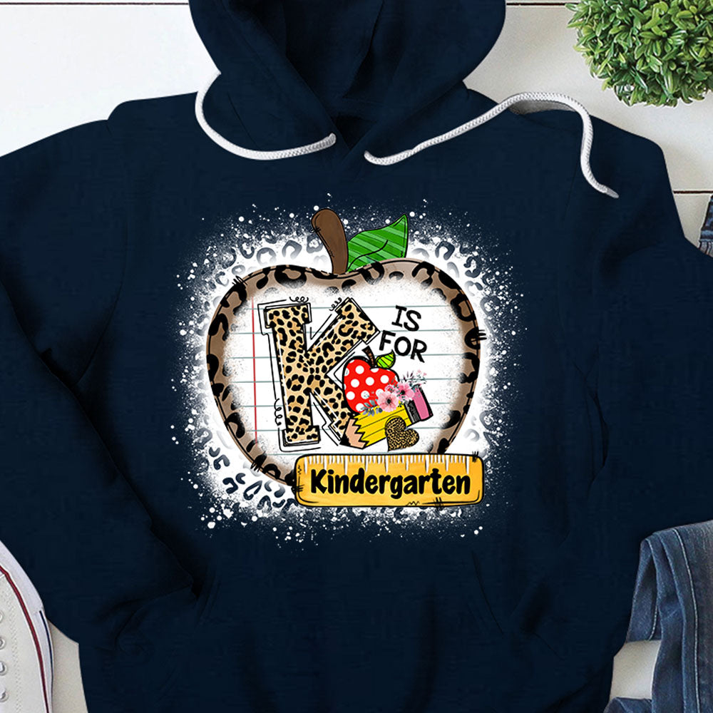 Grade Level Shirt K Is For Kindergarten Leopard Apple Pencil Shirt For Teacher Hk10 Trhn