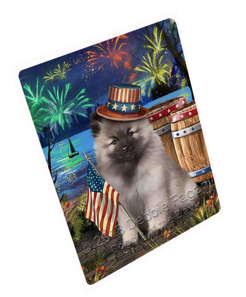 4Th Of July Independence Day Fireworks Keeshond Dog At The Lake Blanket Blnkt76719