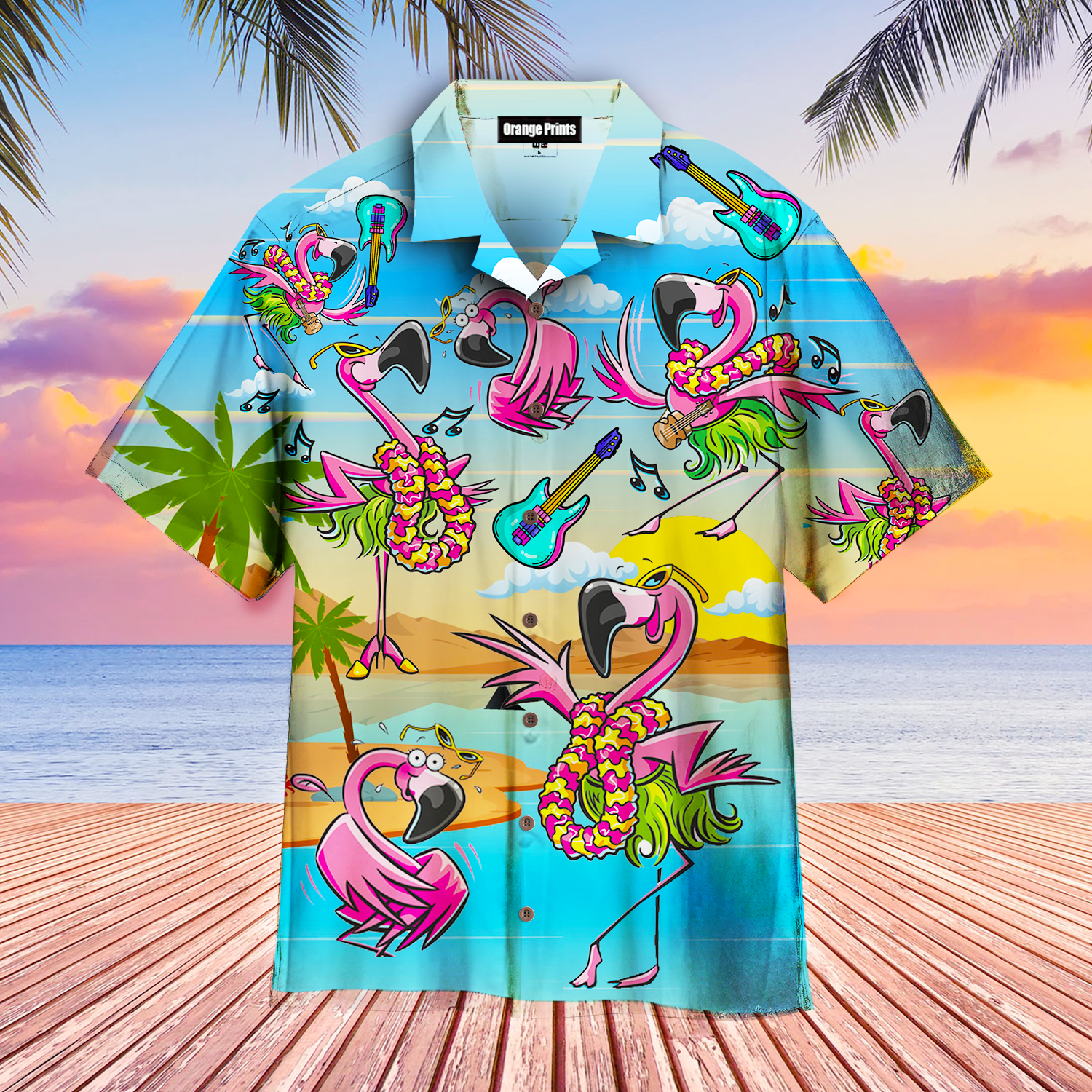 Flamingo Enjoys Music Party On Beach Summer Hawaii Shirt For Men Women Ha66470