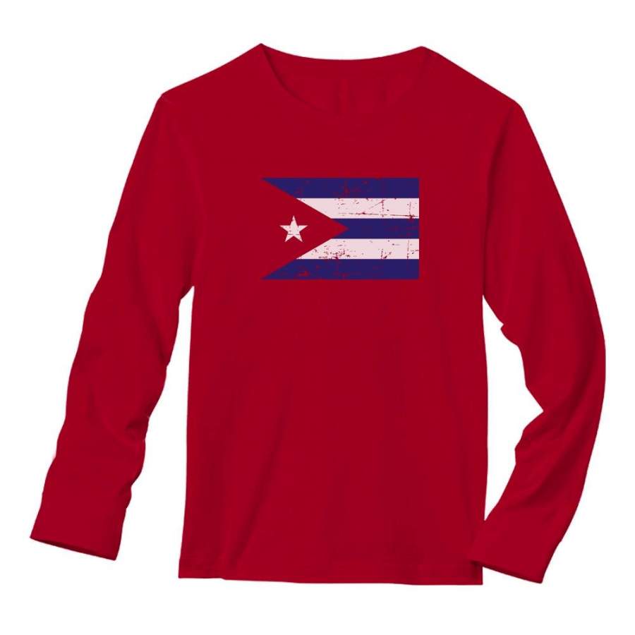 Cuba Flag – Vintage Retro Cuban Long Sleeve T-Shirt