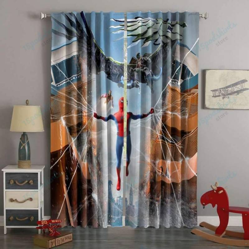 3D Printed Spider Man Homecoming Style Custom Living Room Curtains