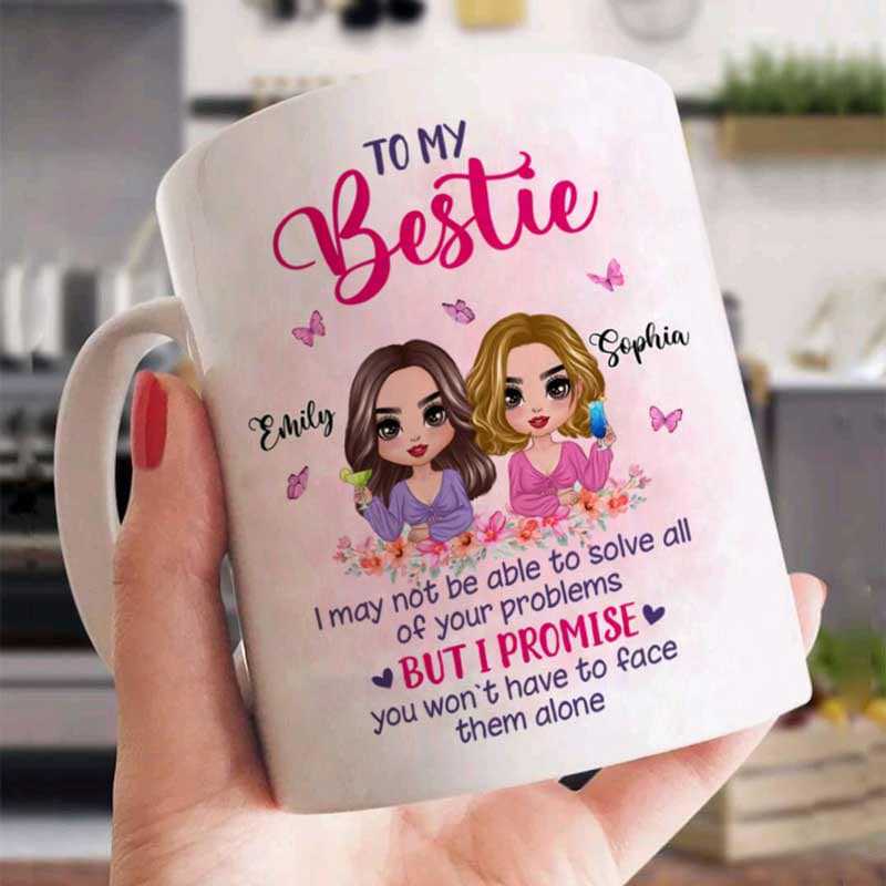 Pink Butterflies Doll Besties Personalized Mug