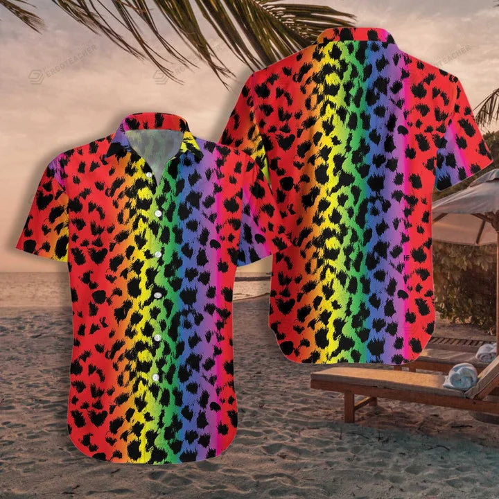 Leopard Skin With Rainbow Color Lgbt Hawaii Pride Shirt Ha79284