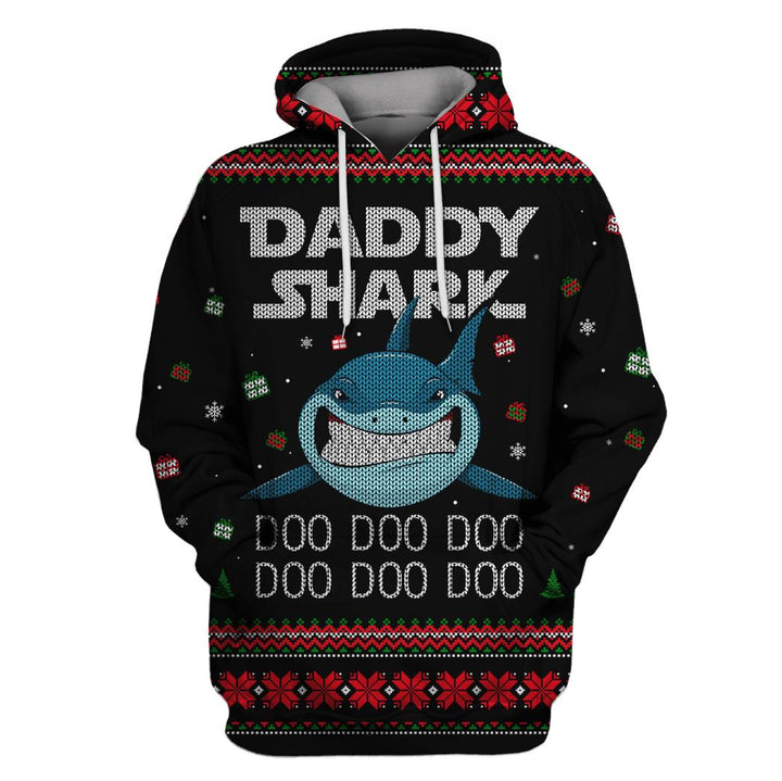 Waybackapparel Daddy Shark At Christmas Custom 3D All Over Print