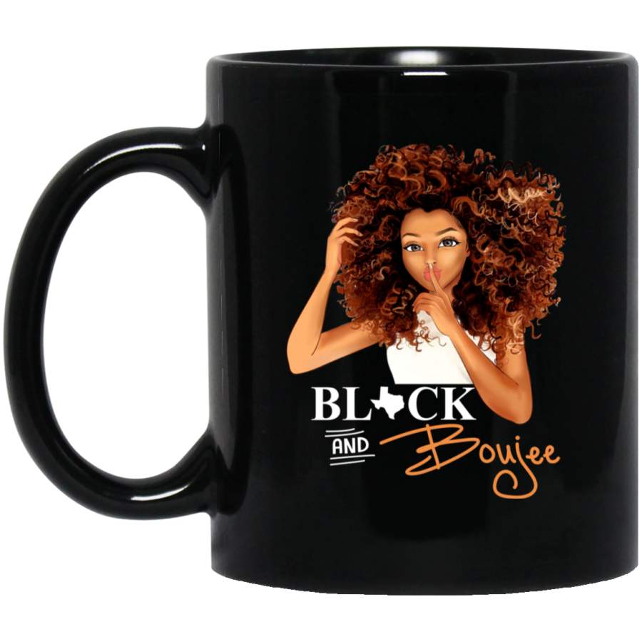 African American Coffee Mug Black And Boujee Texas State 11oz – 15oz Black Mug