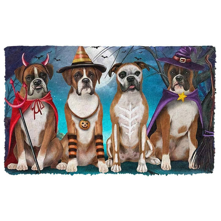 Waybackapparel Boxer Dog Halloween Custom 3D Doormat