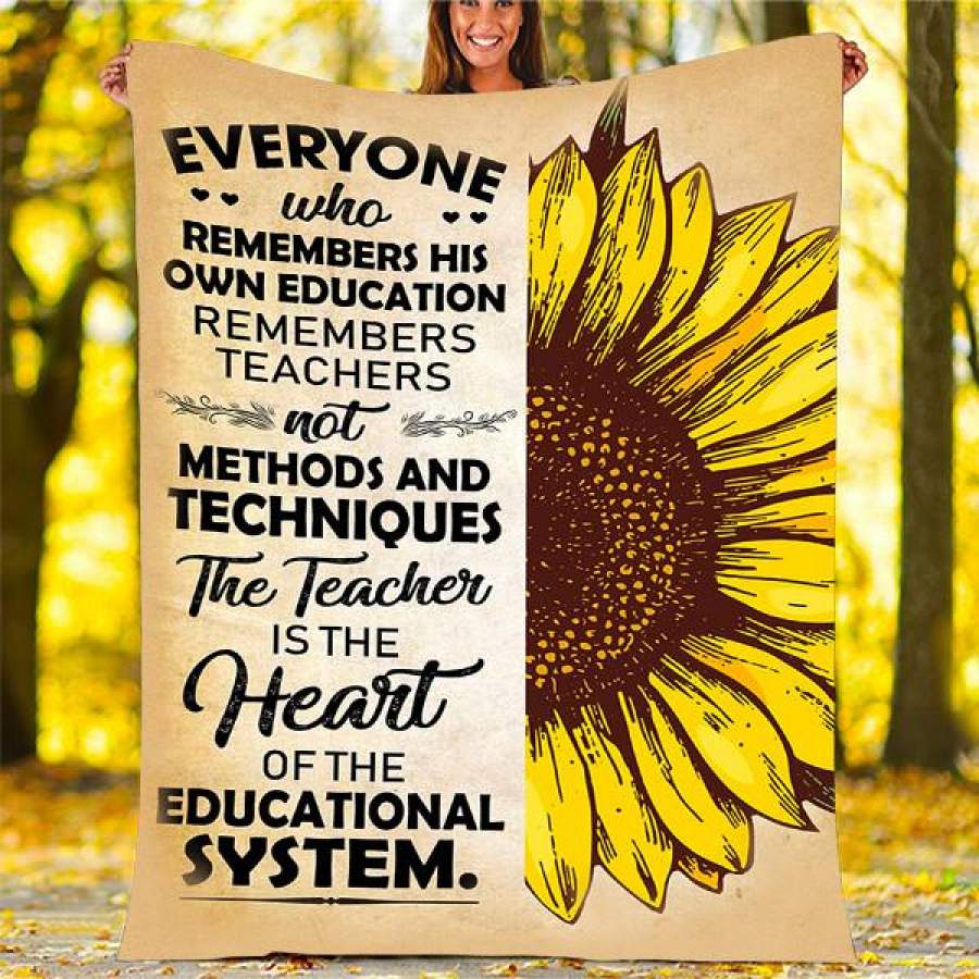 Sunflower Custom Blankets – Perfect Gift For Teacher 2 – Fleece Blanket