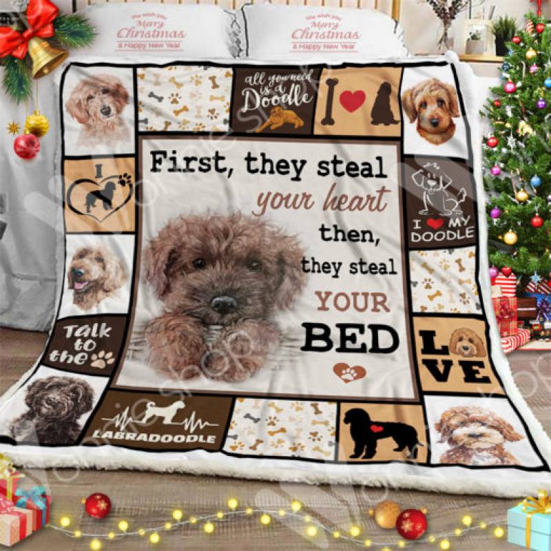 Labradoodle Dog Sherpa Blanket NOV0506 85O34