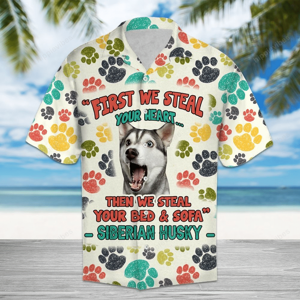 Husky Steal Your Heart Hawaiian Shirt Ha97344