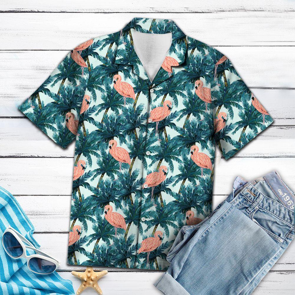 Aloha Shirt Mother’s day Father’s day unique gift ideas for mom & dad from daughter & son kids, meaningful birthday presents –  Flamingo Coconut Palm T0807 – Hawaii Shirt