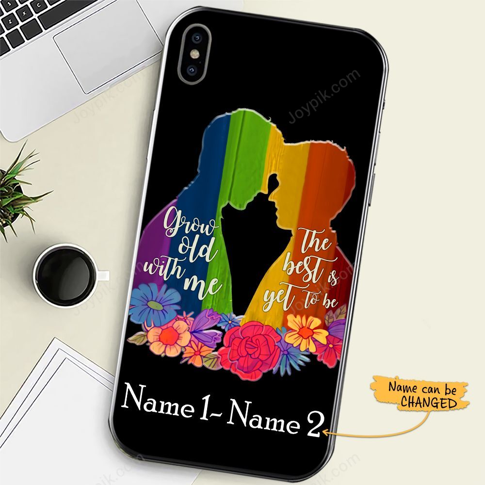 Personalized Grow Old With Me LGBT Couple Phone Case