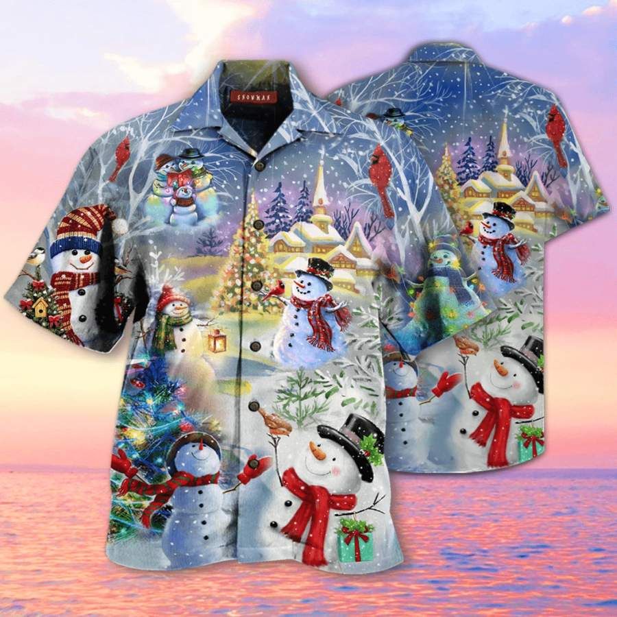 Christmas Snowman So Cute Hawaii Aloha Shirts Ha35800