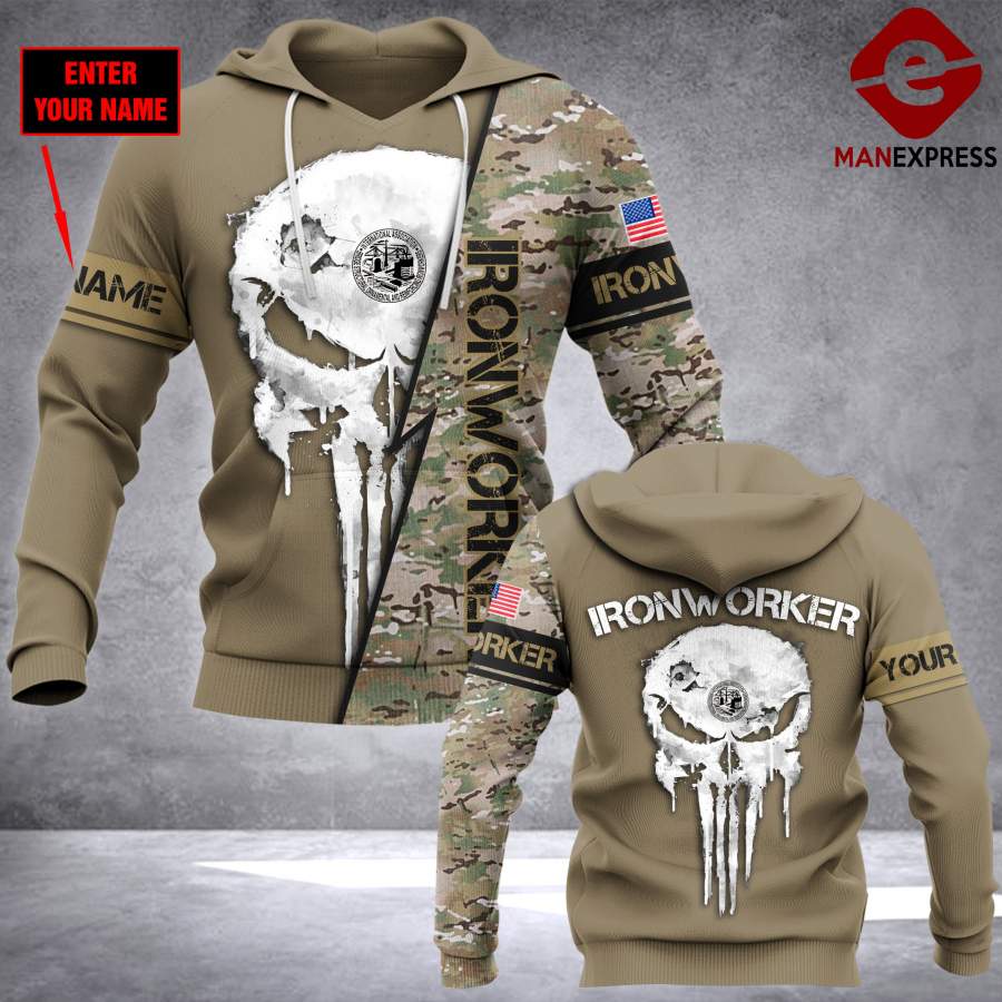 VH CUSTOMIZE IRONWORKER HOODIE 1412 3D ALL OVER PRINTED