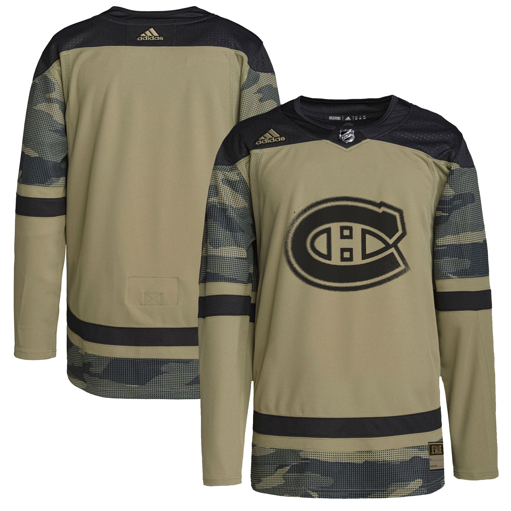 Montreal Canadiens adidas Camo Logo Military Appreciation Team Authentic Practice Jersey