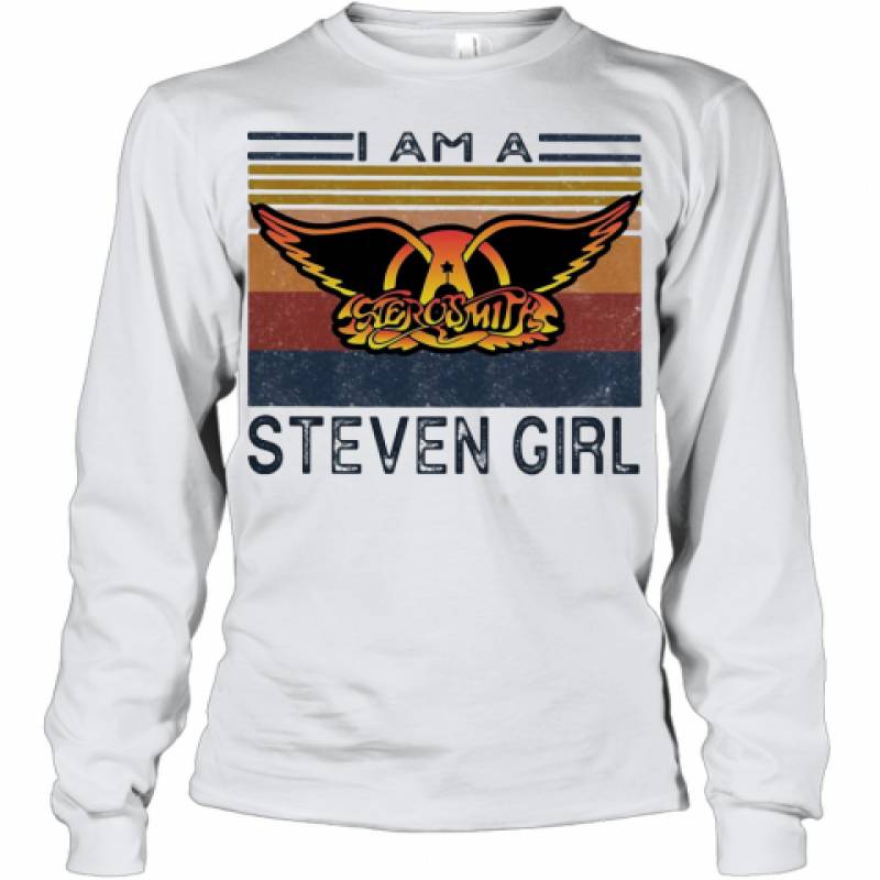 Aerosmith I Am A Steven Girl Vintage Retro Youth Long Sleeve