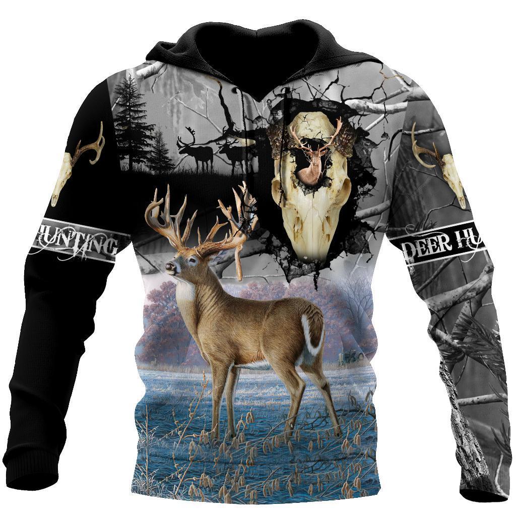 3D All Over Print Deer Hunting Hoodie Tn070802