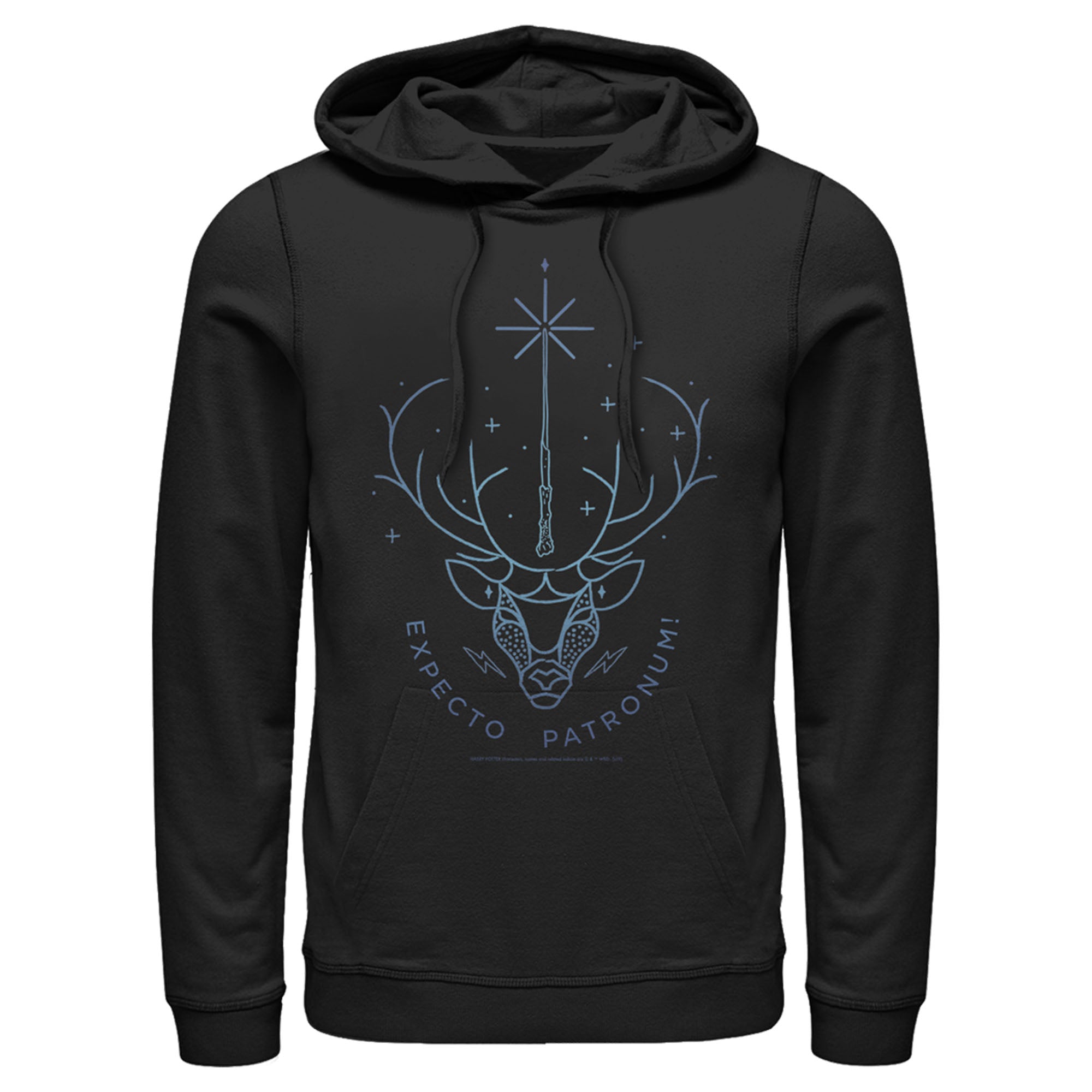 Men’S Harry Potter Stag Patronus Line Art Pull Over Hoodie