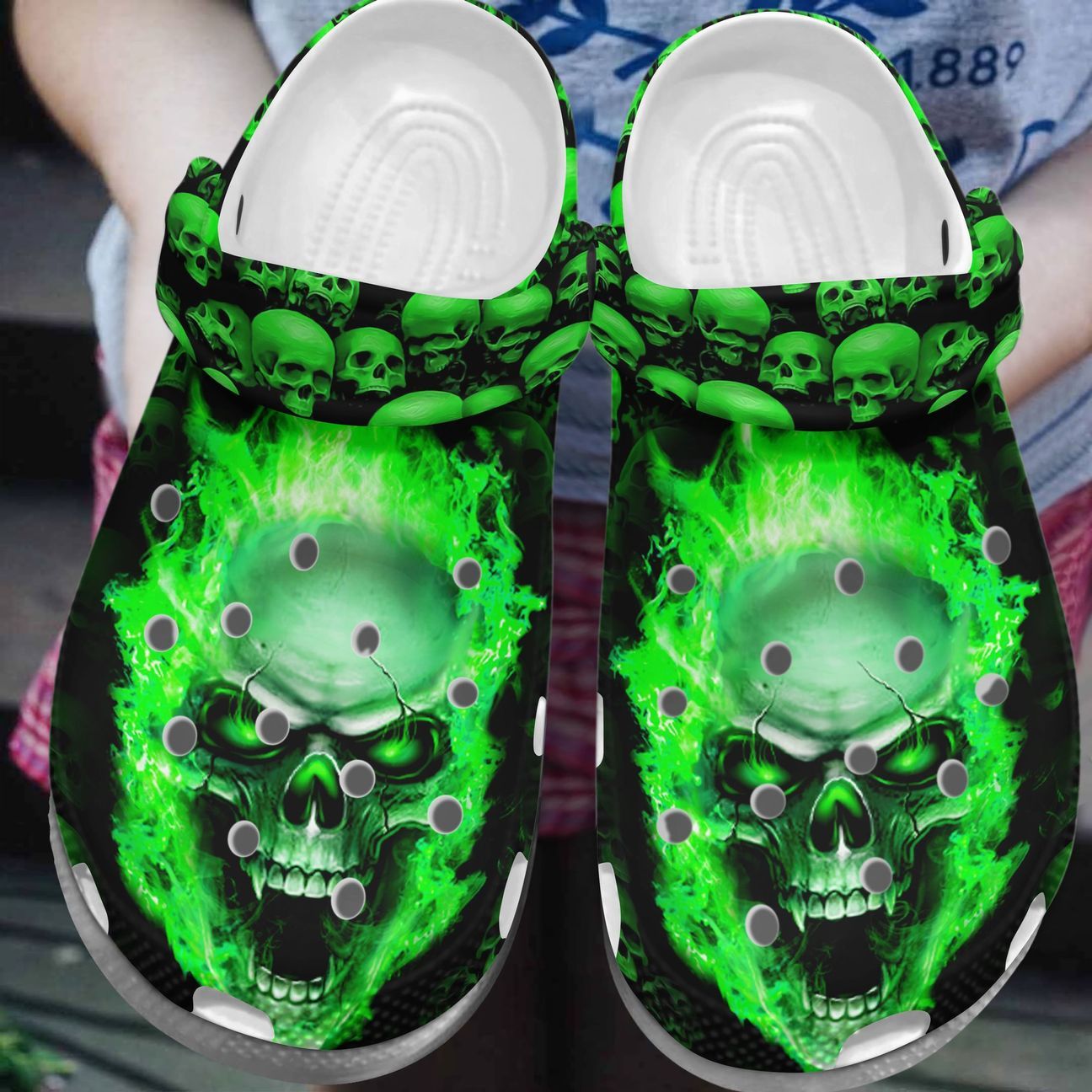 Skull Personalized Clog, Custom Name, Text, Color, Number Fashion Style For Women, Men, Kid, Print 3D You Think I Am Scared ?