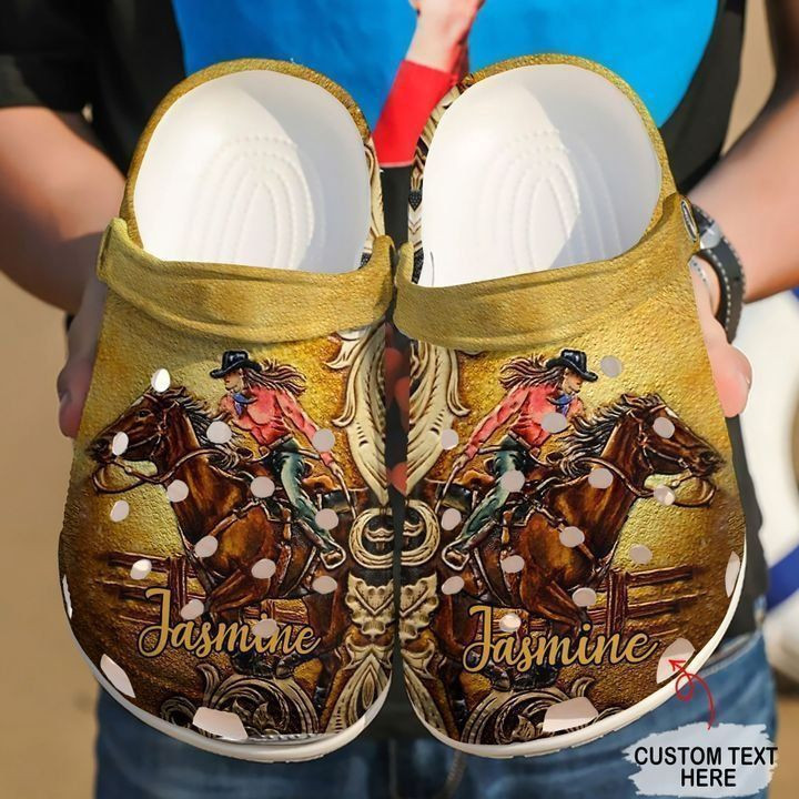 Barrel Racing Personalized Girl Classic Clogs Shoes