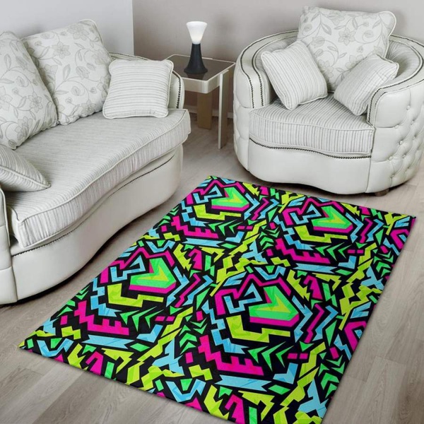 Abstract Graffiti Geometric Area Rug